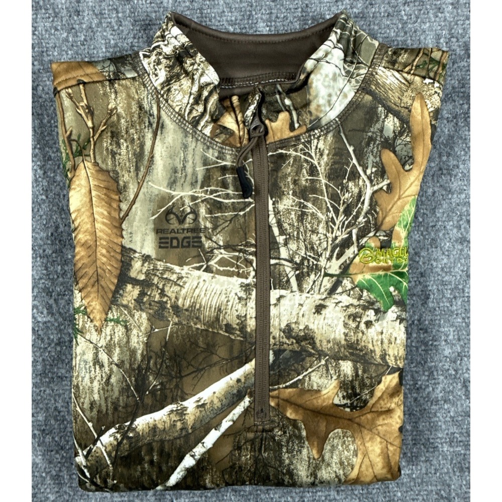 Magellan Outdoors Hunt Gear Kids Large Realtree Camo Quarter Zip Pullover NWT